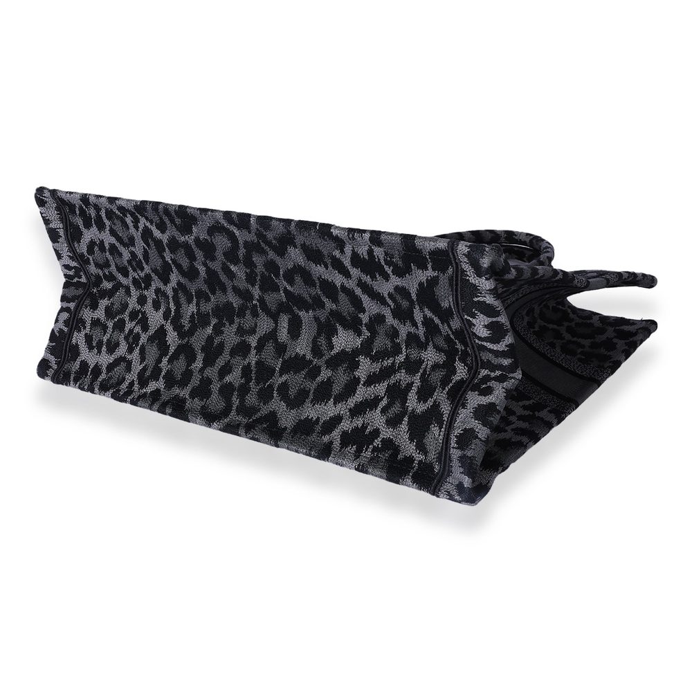 Christian Dior Black & Gray Leopard Mizza Embroidery Large Book Tote - Picture 7 of 7